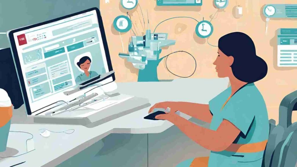 An illustration depicting a user navigating a hospital's website effortlessly, emphasizing the importance of a seamless user experience.