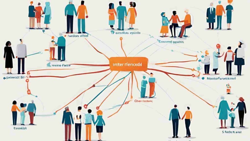 An interconnected network of patients referring friends and family.