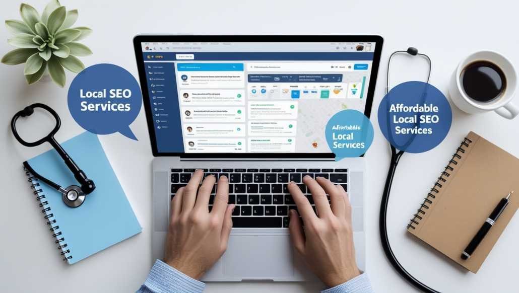 Local SEO dashboard for healthcare professionals with visible metrics.